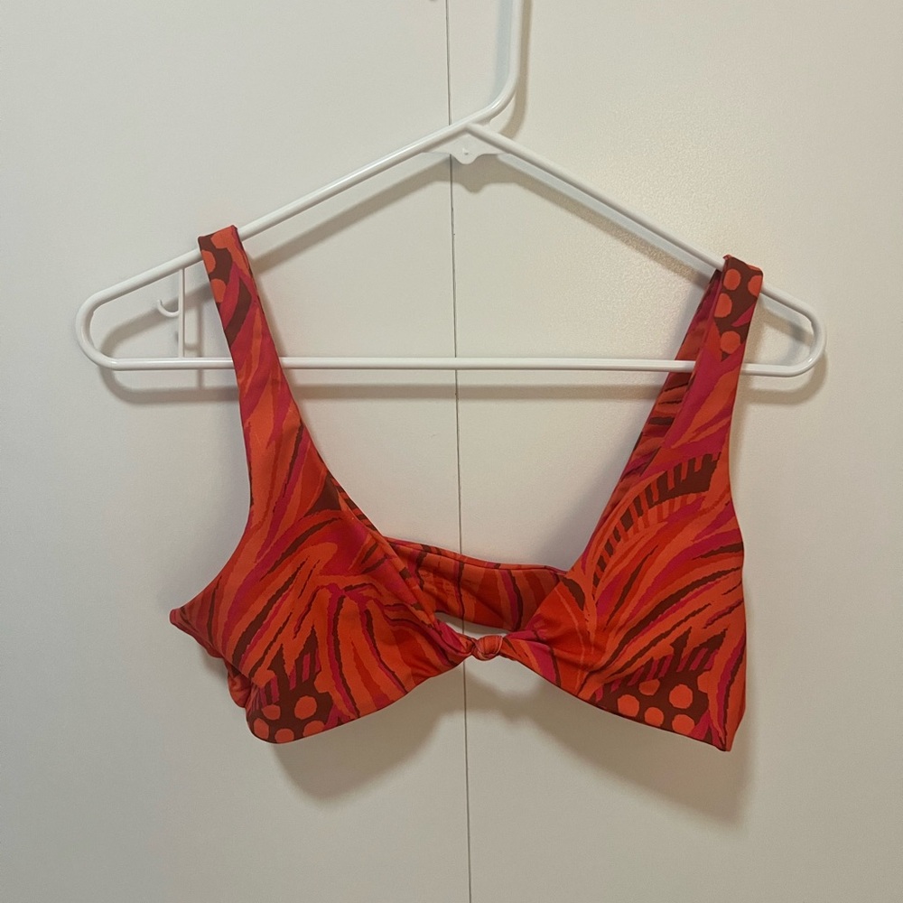 Skatie Red & Pink Abstract Print Bikini Bralette